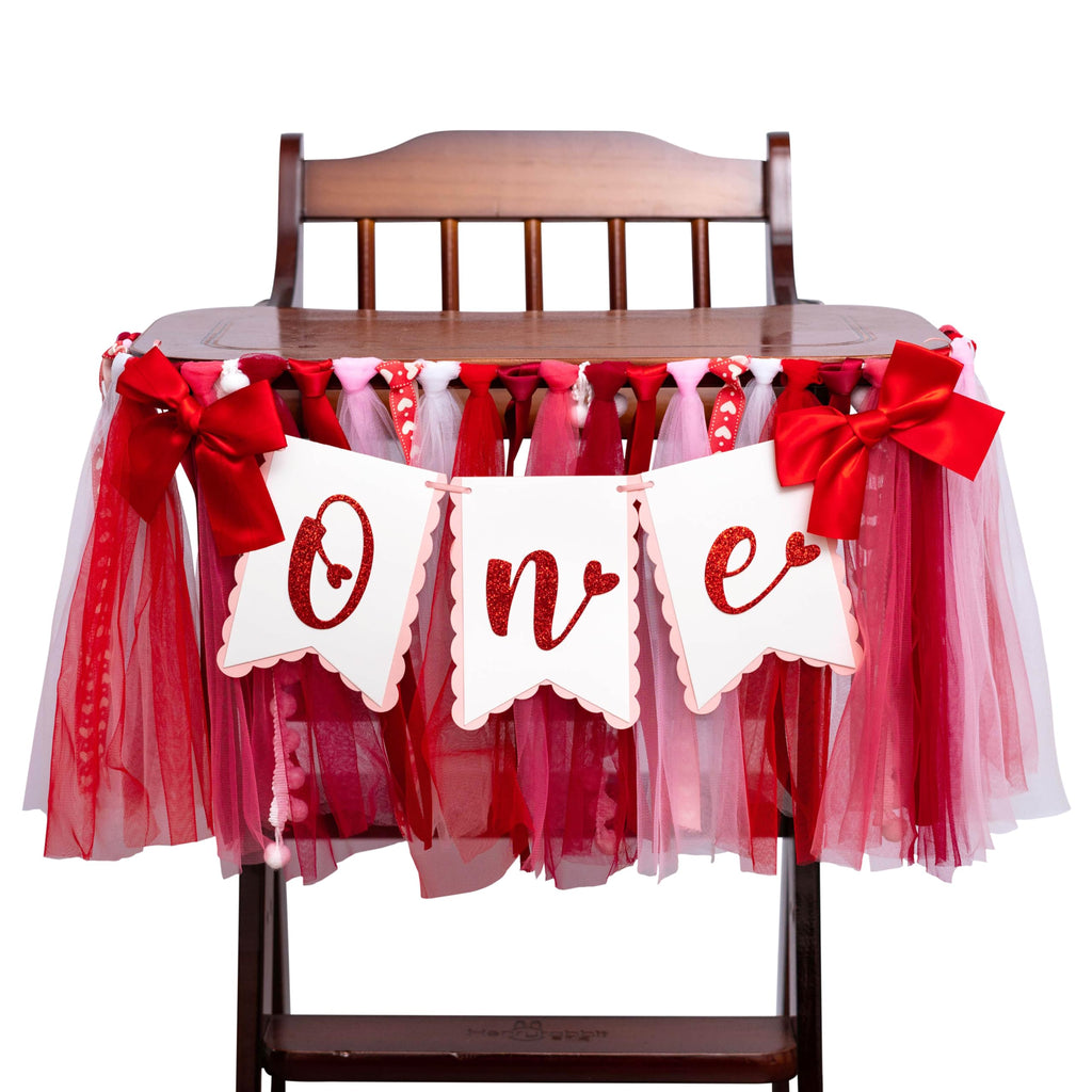 KIETKIE Valentine One High Chair Banner – Sweetheart 1st Birthday & Valentine’s Day Decor