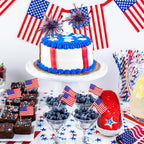 KIGEAPUEL 100Pcs American Flag & Firework Cupcake Toppers – 4th of July Party Decorations