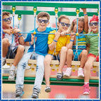 Kingdder 24 Pcs Blue with Gold Ring Sunglasses & Silicone Wristbands – Cartoon Theme Party Favors