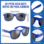 Kingdder 24 Pcs Blue with Gold Ring Sunglasses & Silicone Wristbands – Cartoon Theme Party Favors