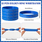 Kingdder 24 Pcs Blue with Gold Ring Sunglasses & Silicone Wristbands – Cartoon Theme Party Favors