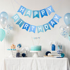 Kinglake Garden Blue Happy Birthday Banner – Pre-Strung Party Decor