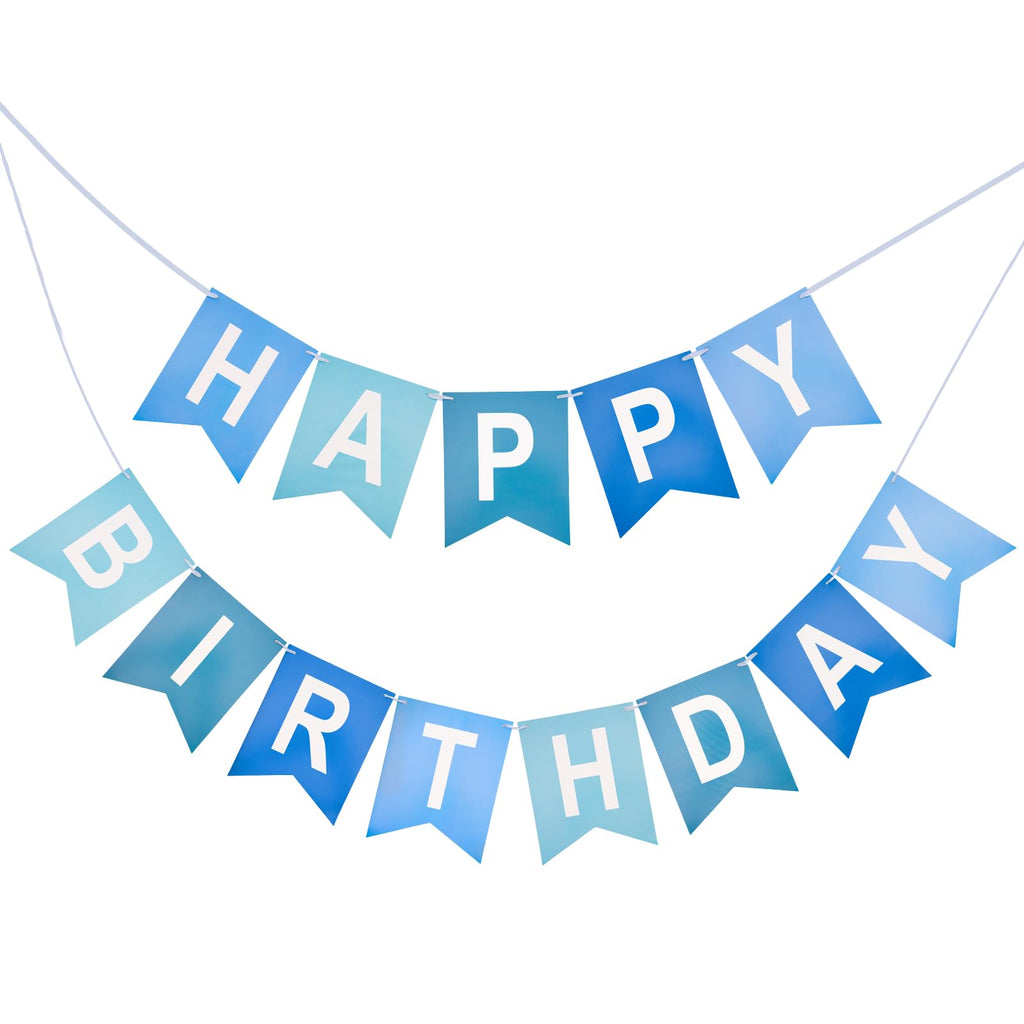 Kinglake Garden Blue Happy Birthday Banner – Pre-Strung Party Decor