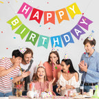 KINGLAKE GARDEN Rainbow Birthday Banner – Pre-Strung, Multicolor Party Decor