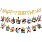 KingZone Cat Happy Birthday Banner - Cat Birthday Decorations for Kids, Boys & Girls