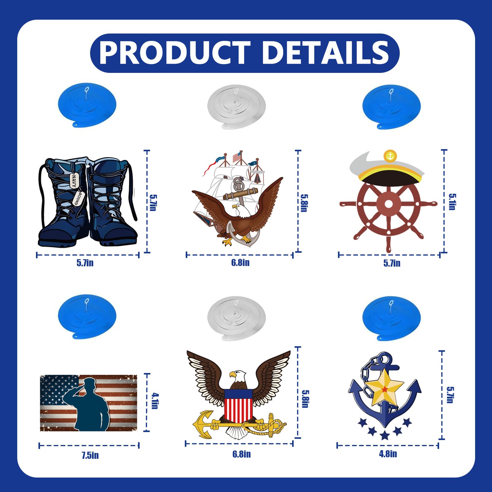 KINGZONE Glitter Navy Bound Banner & Army Party Decor – Military Theme Decorations
