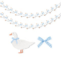 KINGZONE Goose Banner - Silly Goose Blue Gingham Birthday & Baby Shower Decor
