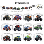 KINGZONE Monster Truck Birthday Decorations – Racing Theme Party Supplies