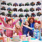 KINGZONE Monster Truck Birthday Decorations – Racing Theme Party Supplies