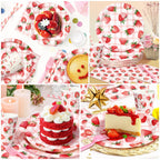 Kinovo Berry First Birthday Decor – 300 Pcs Strawberry Party Plates, Cups & Napkins (Serves 50)
