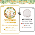 Kinovo 300 Pcs Safari Baby Shower Plates & Napkins Set (Serves 50)