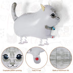 KINYFY 8 Pcs Walking Cat Balloons – Farm Theme Party Decor, Cat Balloons Mylar