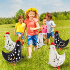 KINYFY 6-Piece Walking Chicken Balloons - 20 inch Aluminum Foil Party Decorations White & Black