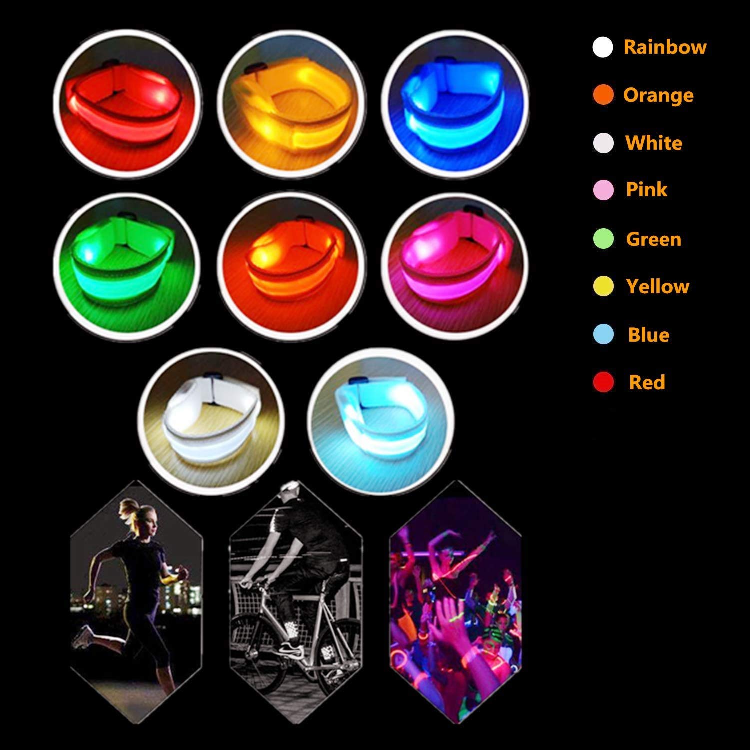 KIRALUMI 8 PCS LED Glow Bracelets – Light Up Wristbands for Kids & Adults | Party & Night Event Essentials