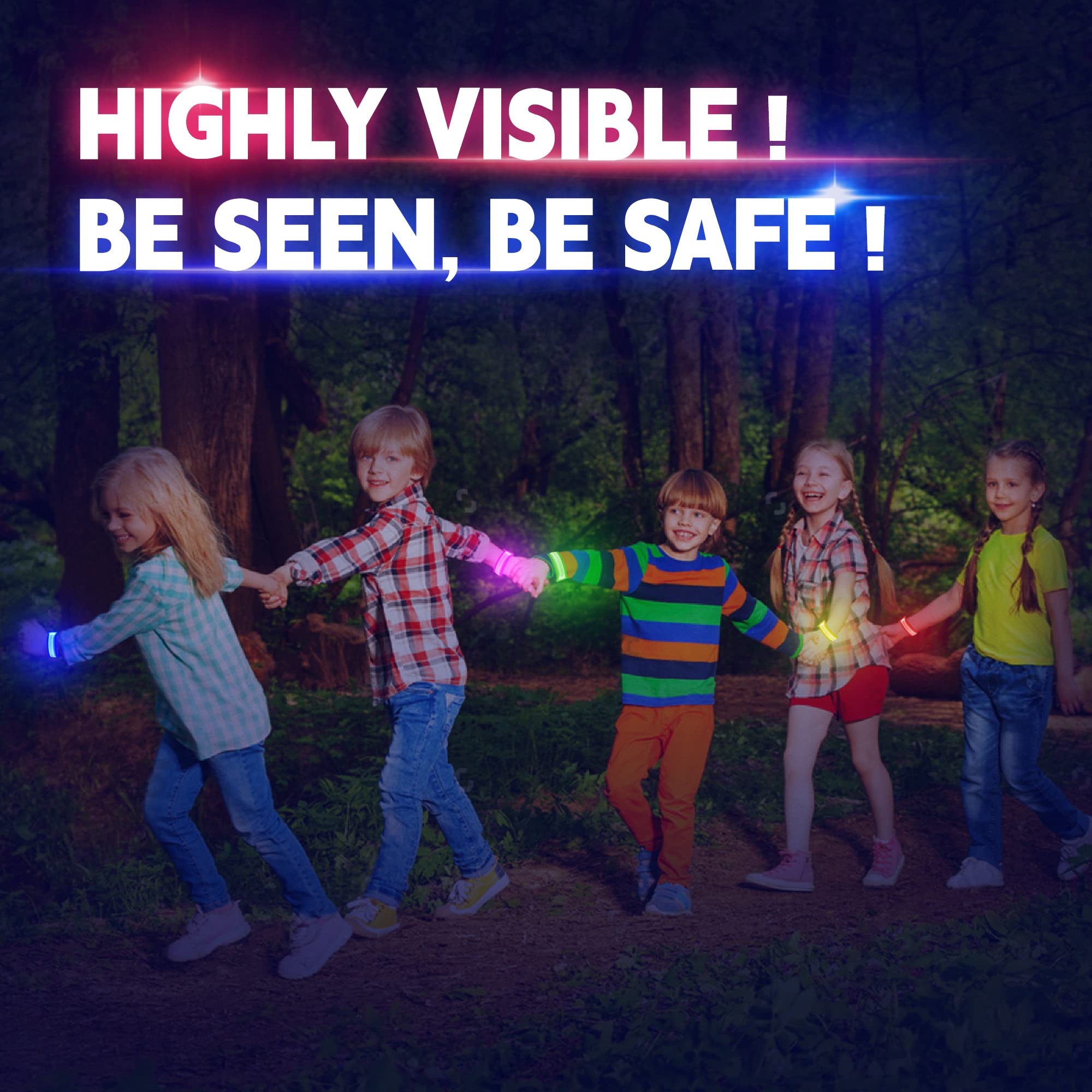 KIRALUMI 8 PCS LED Glow Bracelets – Light Up Wristbands for Kids & Adults | Party & Night Event Essentials