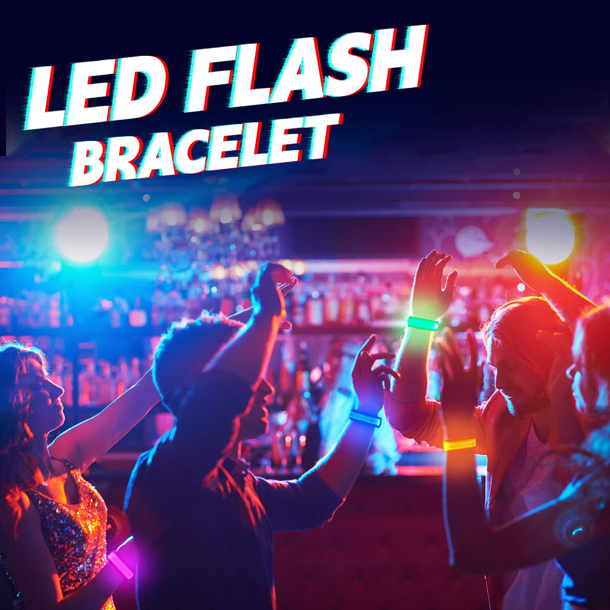 KIRALUMI 8 PCS LED Glow Bracelets – Light Up Wristbands for Kids & Adults | Party & Night Event Essentials