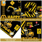 Kircirx 3rd Birthday Banner - Excavator Dump Truck Theme for Boys (72.8 x 43.3 in)
