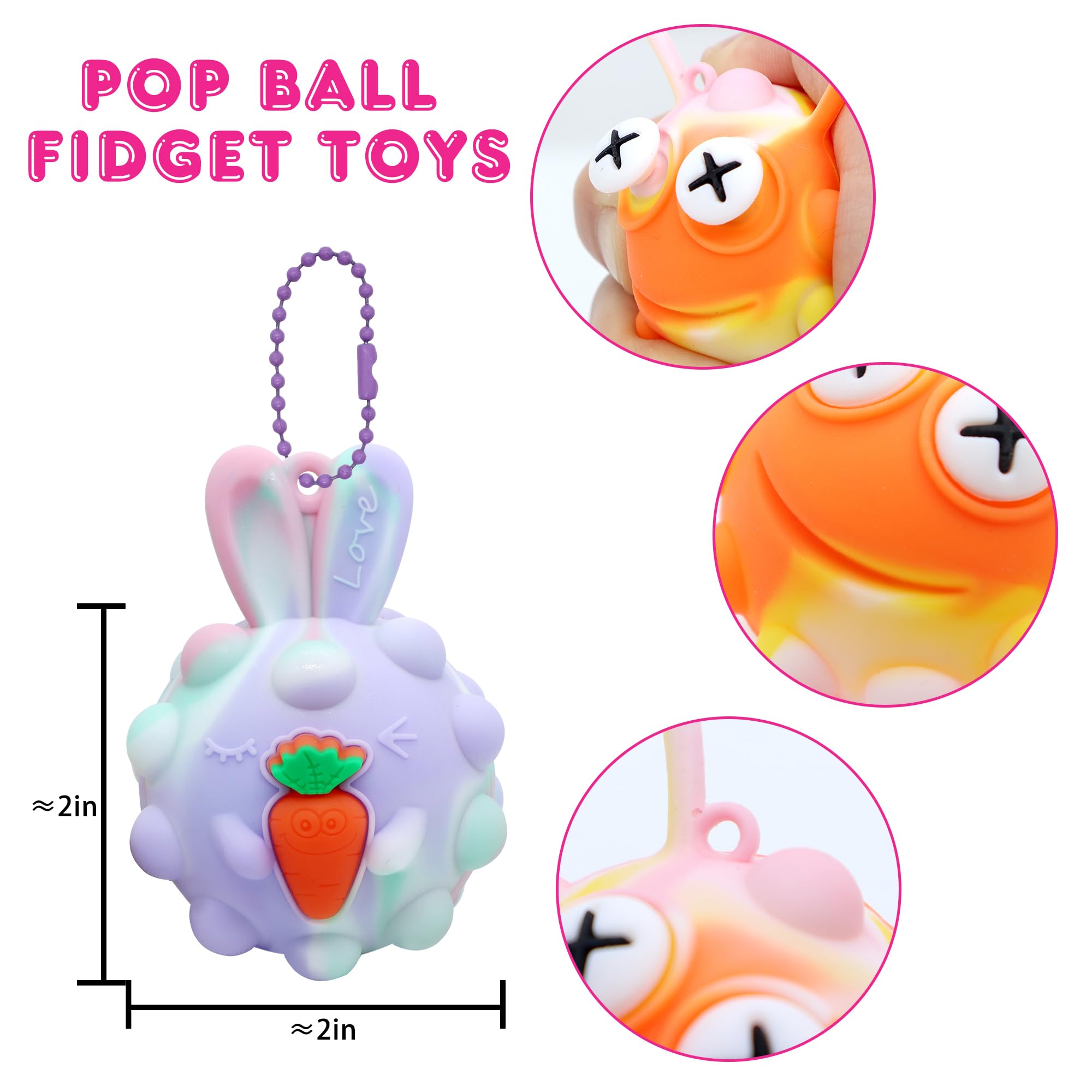 KissFree 18-Pack Animal Pop Balls – 3D Fidget Toys for Kids Party Favors