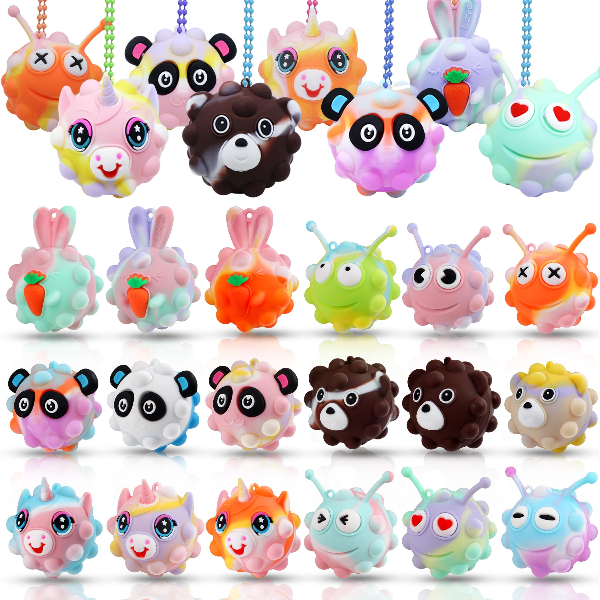 KissFree 18-Pack Animal Pop Balls – 3D Fidget Toys for Kids Party Favors