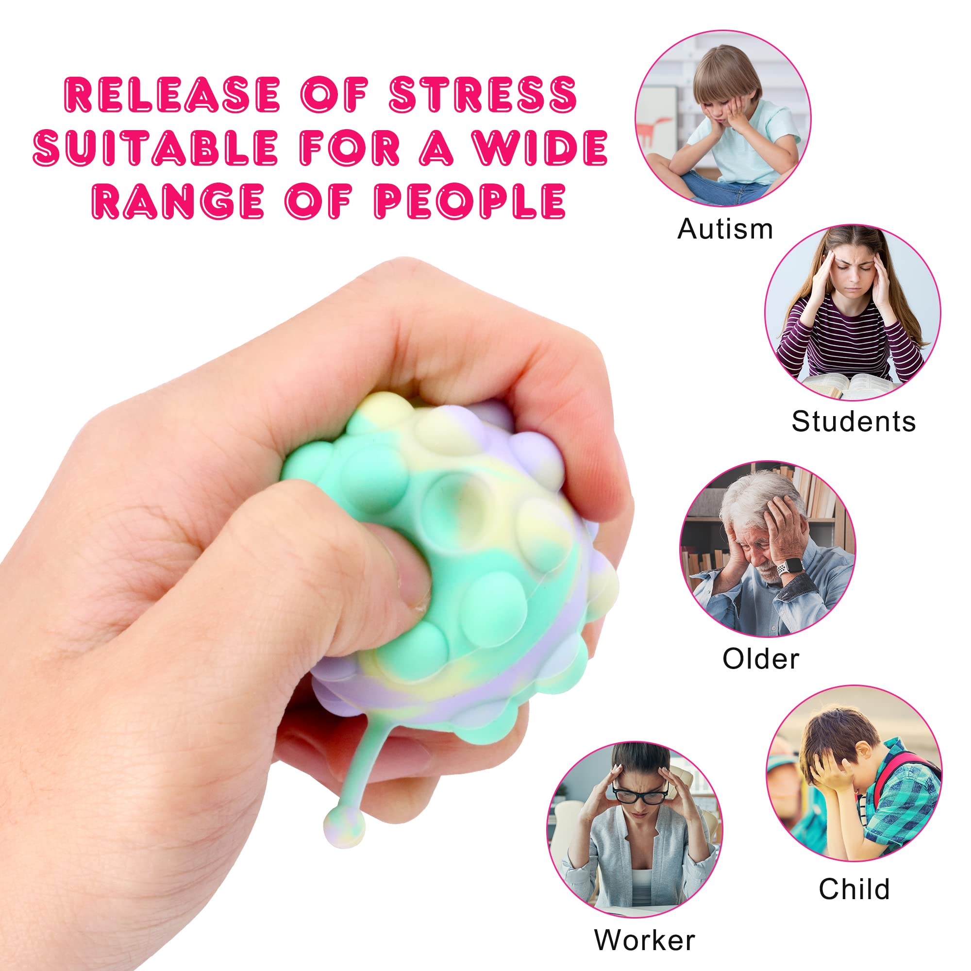 KissFree 18-Pack Animal Pop Balls – 3D Fidget Toys for Kids Party Favors