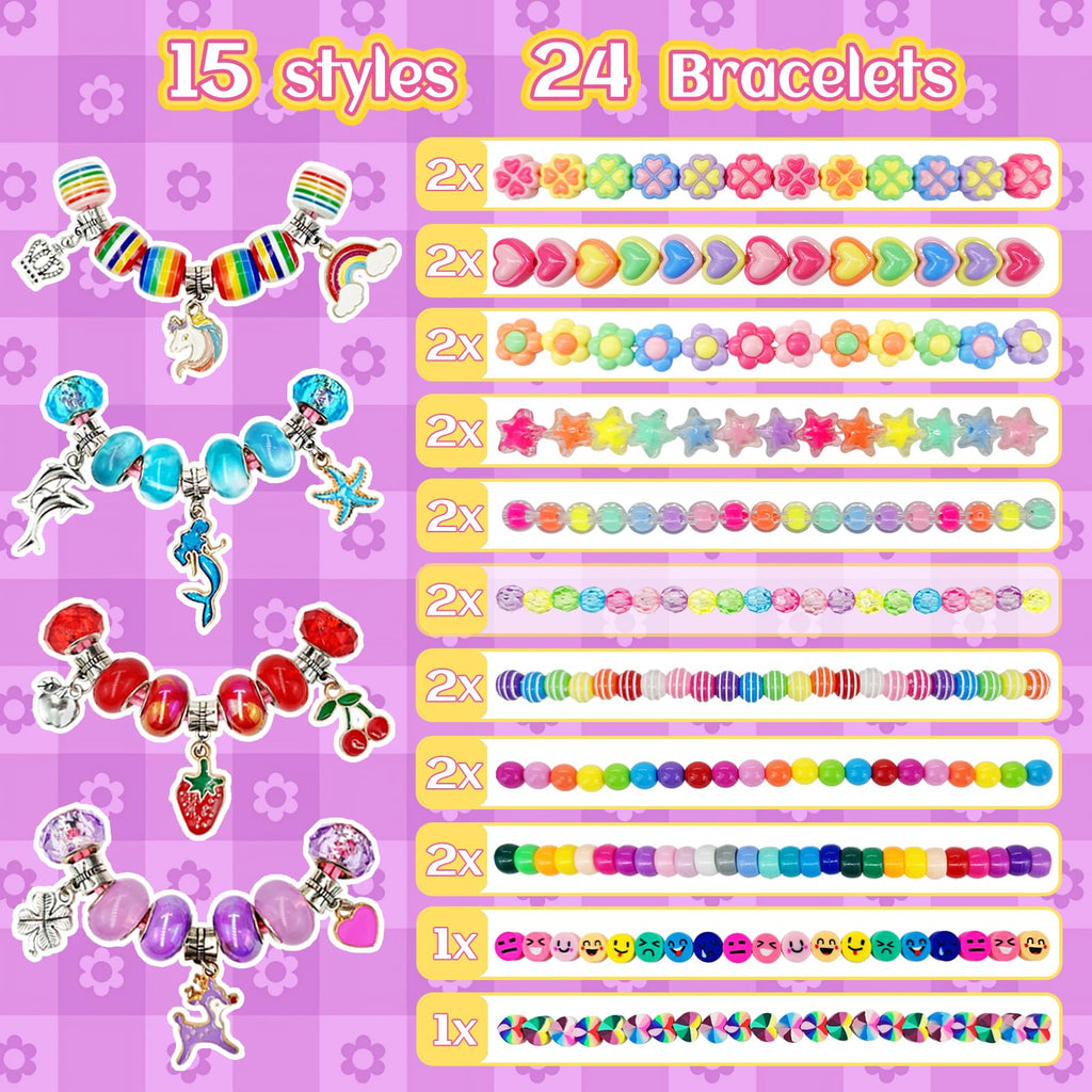 Klmars Bracelet Making Kit – 24 Wands for Kids (Ages 4–8), Party Favors