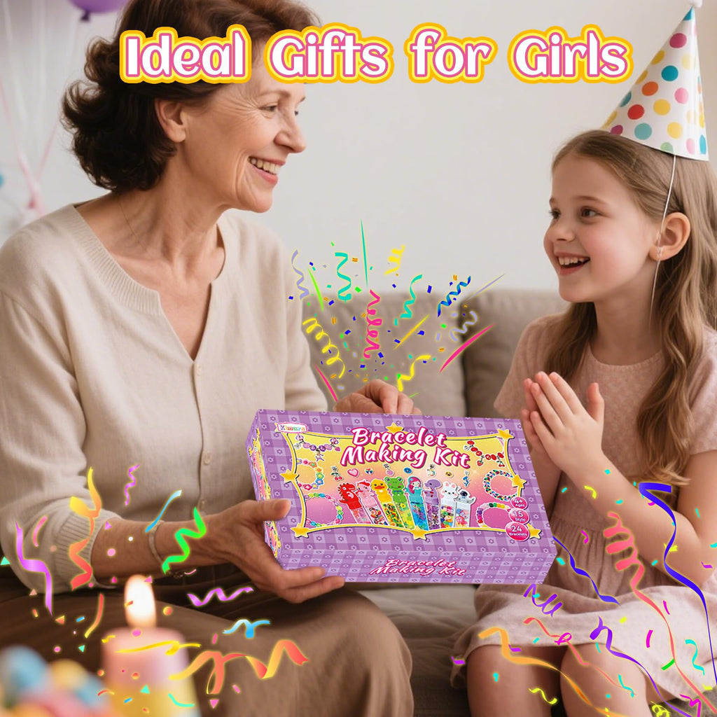 Klmars Bracelet Making Kit – 24 Wands for Kids (Ages 4–8), Party Favors