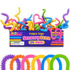 KLT 24Pcs Fidget Toys Bulk – Textured Silicone Sensory Sticks for Kids, Classroom Prizes & Party Favors