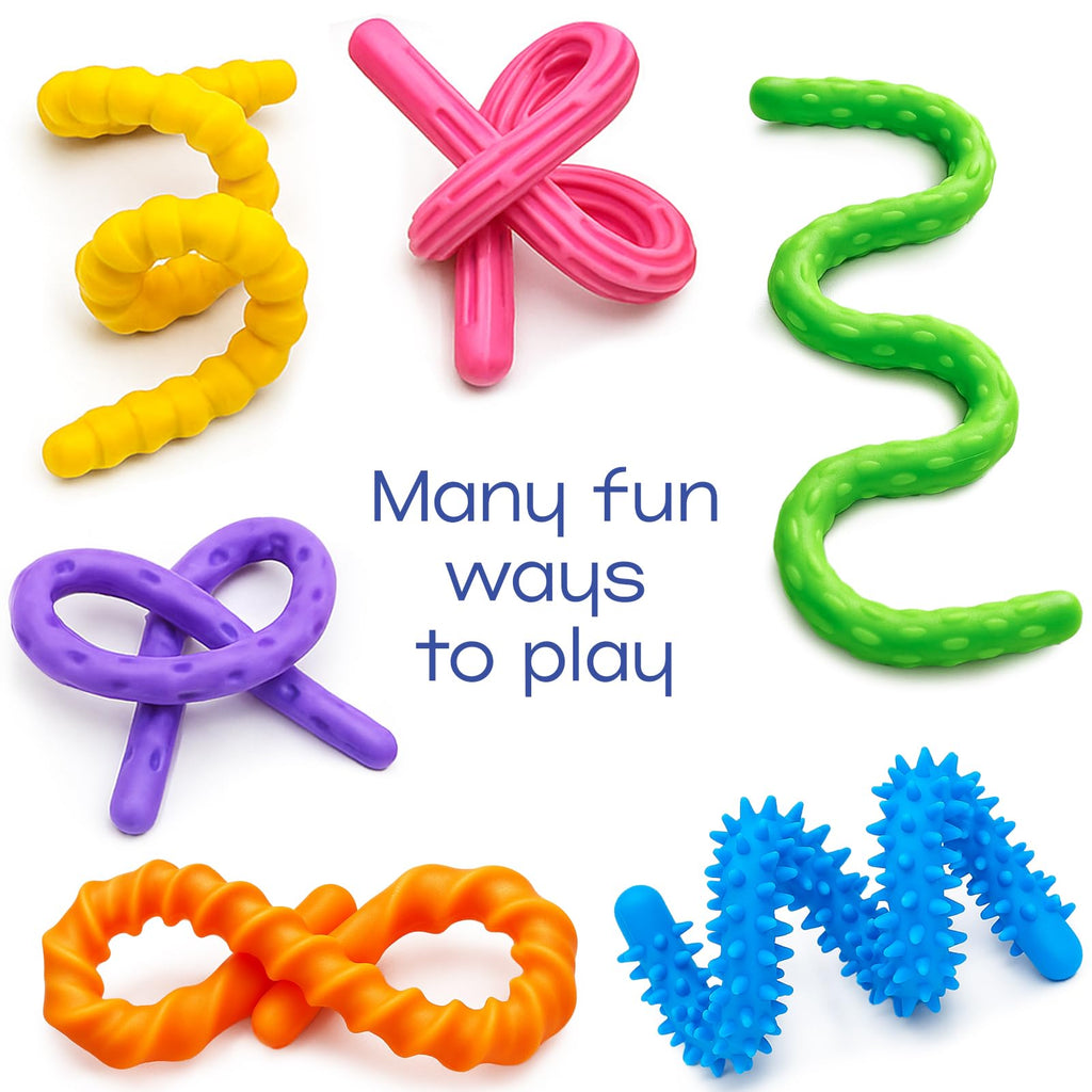 KLT 24Pcs Fidget Toys Bulk – Textured Silicone Sensory Sticks for Kids, Classroom Prizes & Party Favors