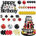 Knana 35Pcs Casino Cake Toppers - Dice, Chips & Gold Coins for Casino Theme Party Decorations
