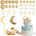 Knana 33Pcs Moon Star Cake Toppers | Deer Cake Topper for Baby Shower & Birthday Party