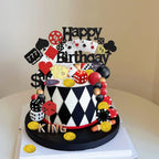 Knana 35Pcs Casino Cake Toppers - Dice, Chips & Gold Coins for Casino Theme Party Decorations