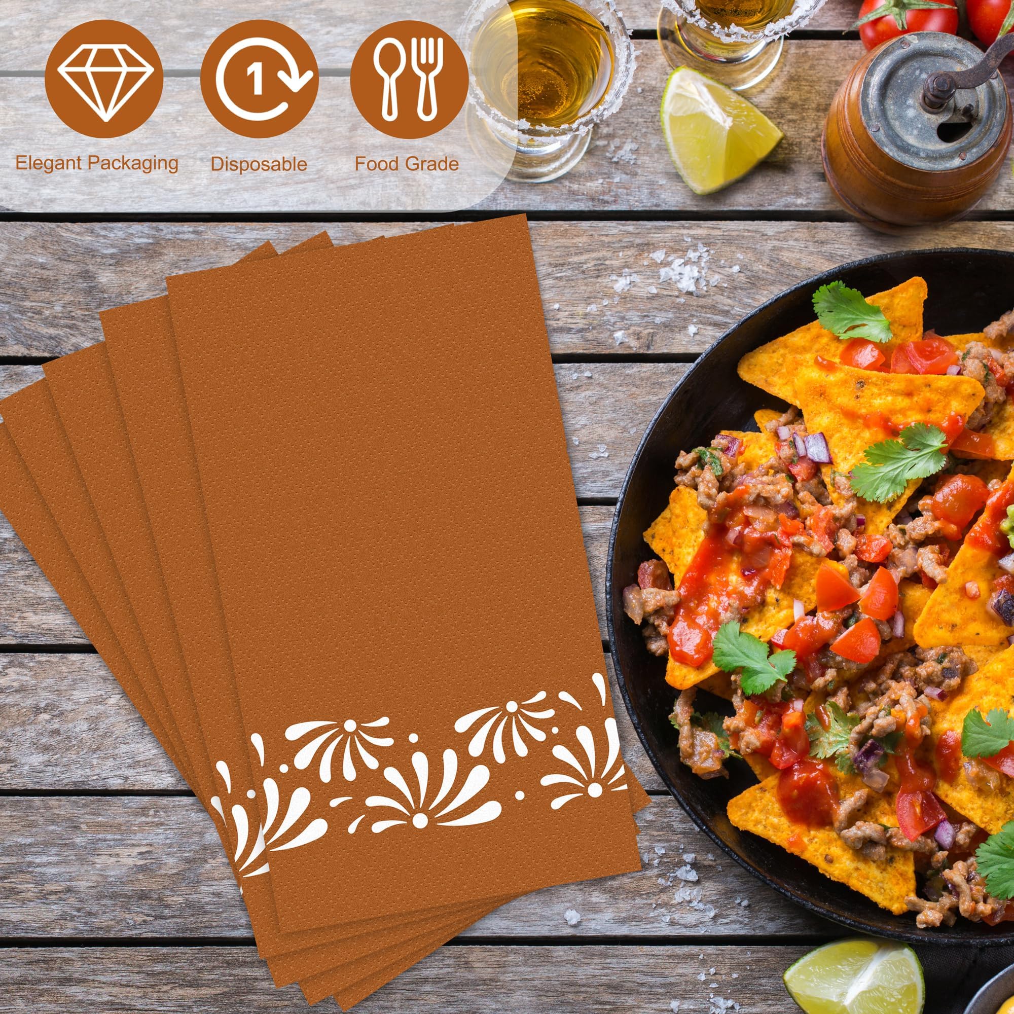 Kochorie Cielito Lindo Napkins – 100 Decorative Mexican Fiesta Napkins, 7.8 x 4.3 in