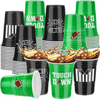 Kochorie 60-Pack Football Disposable Cups – 16 oz, Black & Green