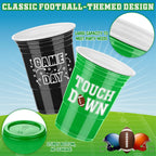 Kochorie 60-Pack Football Disposable Cups – 16 oz, Black & Green