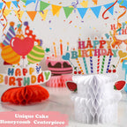 kockuu Kids Birthday Centerpieces – 12 Colorful Honeycomb Table Decorations