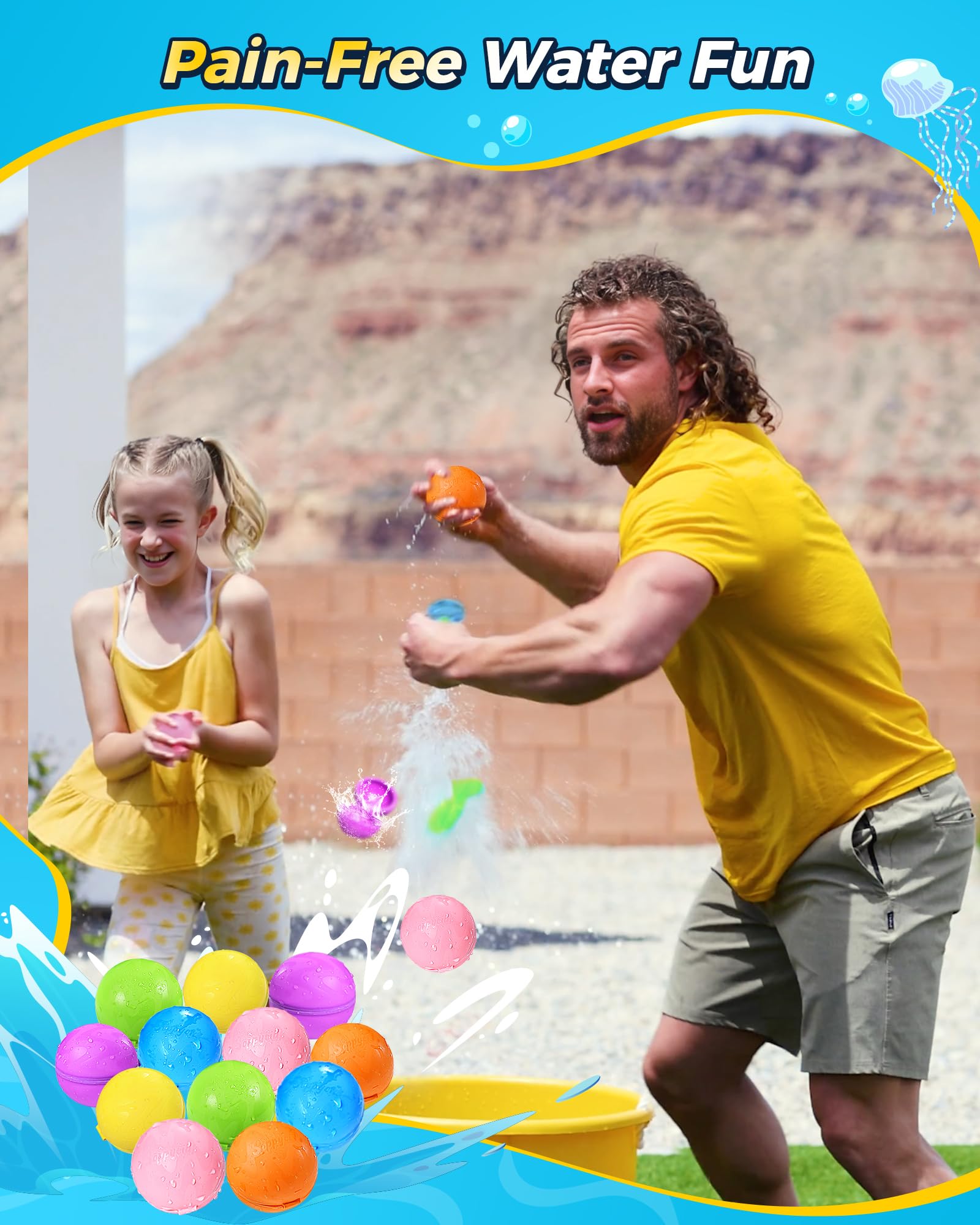 KOKODI Reusable Water Balloons 12PCS – Self-Sealing & Quick-Fill Outdoor Fun