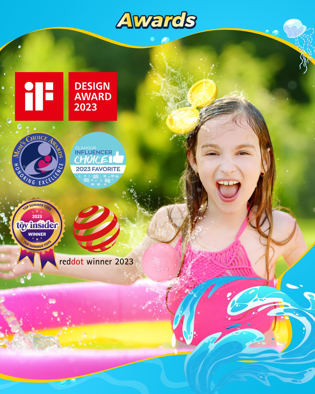 KOKODI Reusable Water Balloons 12PCS – Self-Sealing & Quick-Fill Outdoor Fun