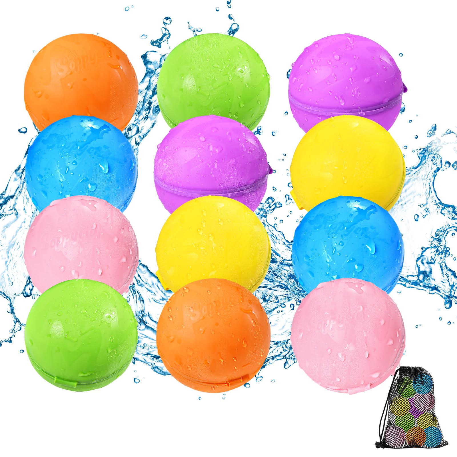 KOKODI Reusable Water Balloons 12PCS – Self-Sealing & Quick-Fill Outdoor Fun