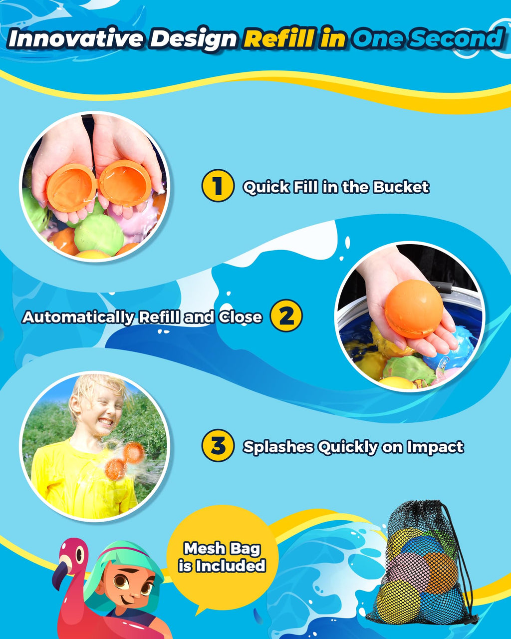 KOKODI SOPPYCID 15PCS Reusable Magnetic Water Balloons – Quick Fill
