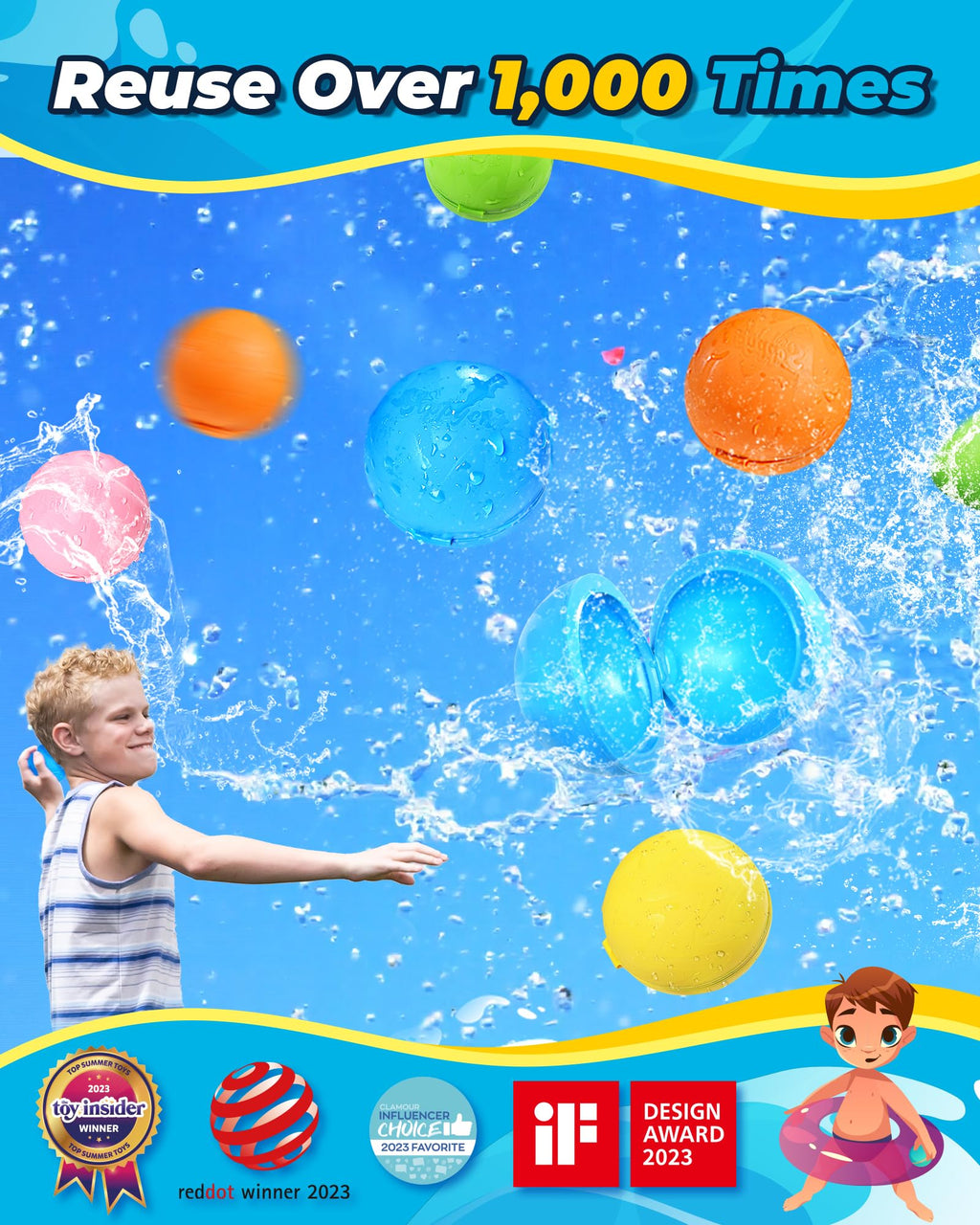 KOKODI SOPPYCID 15PCS Reusable Magnetic Water Balloons – Quick Fill