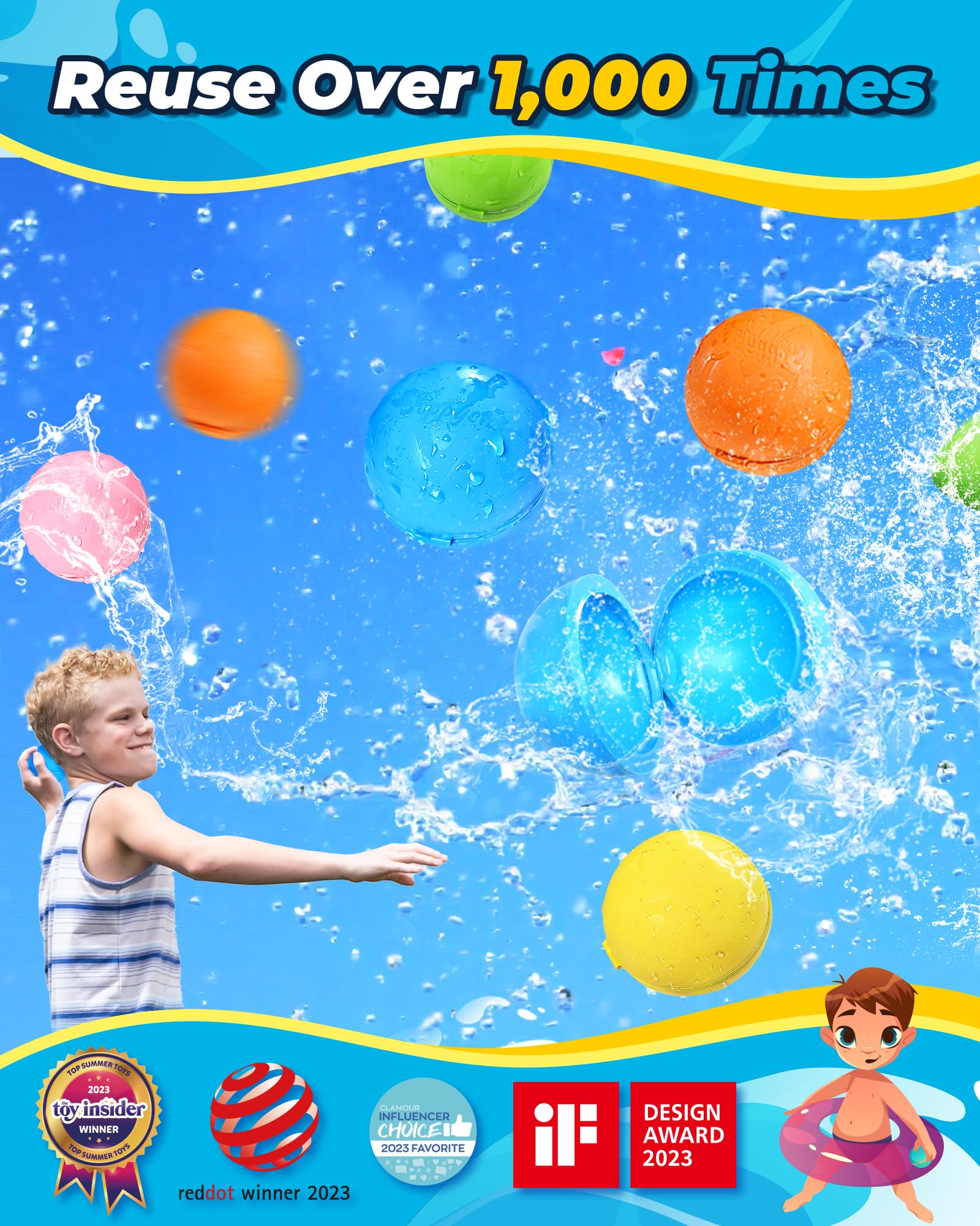 KOKODI SOPPYCID 15PCS Reusable Magnetic Water Balloons – Quick Fill