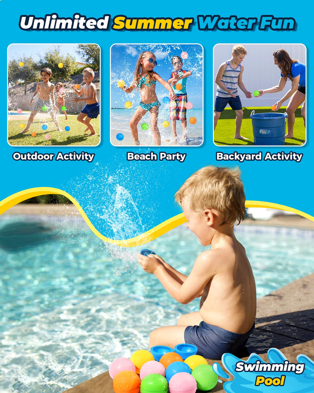 KOKODI SOPPYCID 15PCS Reusable Magnetic Water Balloons – Quick Fill