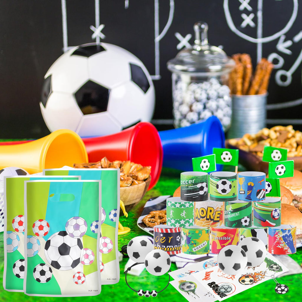 Kolewo4ever 294-Piece Soccer Party Supplies Set – Bulk Favors, Bags & Decorations
