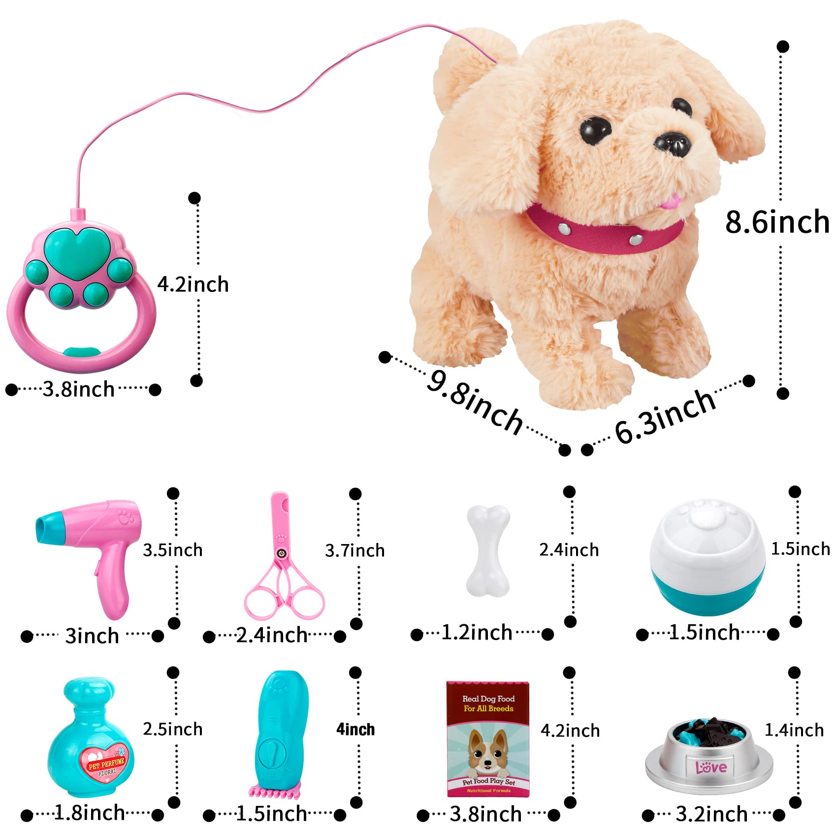 Koonie Talking Plush Golden Retriever Toy — Repeats What You Say, Walks and Barks