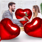 kortes Red Heart Balloons - 4Pcs 32in Foil Heart Balloons for Valentine's Day Decor Kit