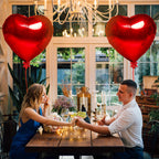 kortes Red Heart Balloons - 4Pcs 32in Foil Heart Balloons for Valentine's Day Decor Kit