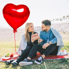 kortes Red Heart Balloons - 4Pcs 32in Foil Heart Balloons for Valentine's Day Decor Kit