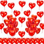 kortes Red Heart Balloons - 50pcs 10-inch Foil Valentines Day Decoration Kit