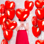 Kortes Red Heart Balloons – 50pcs 18in Foil Heart Balloons for Valentine’s Day, Room Decor & Proposals