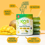 KOS Organic Superfood Greens Powder Mango – 28 Servings, Gut Health & Prebiotic Fiber